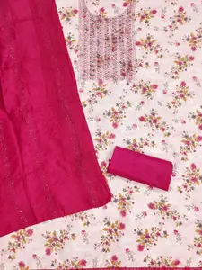 MANVAA Floral Embellished Unstitched Dress Material