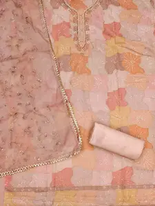 MANVAA Sequinned Embellished Organza Unstitched Dress Material