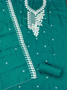 MANVAA Floral Embroidered Unstitched Dress Material