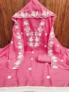 MANVAA Floral Embroidered Unstitched Dress Material