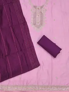 MANVAA Floral Embellished Sequinned Unstitched Dress Material