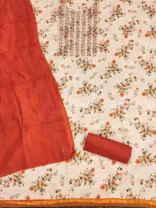 MANVAA Floral Embroidered Unstitched Dress Material