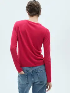 MANGO Round Neck Knitted Pullover Sweater
