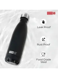 USHA SHRIRAM Black Insulated Stainless Steel Water Bottle 500ml