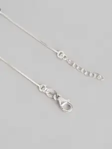 Zavya 925 Pure Sterling Silver Rhodium-Plated Beaded Single Anklet