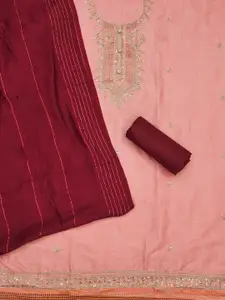 MANVAA Ethnic Motifs Embellished Sequinned Unstitched Dress Material