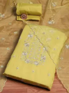 Biba Floral Embroidered Sequinned Organza Unstitched Dress Material