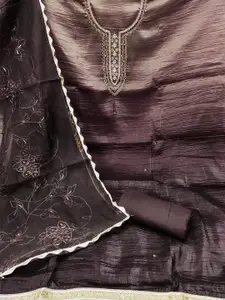 MANVAA Floral Embellished Beads and Stones Unstitched Dress Material