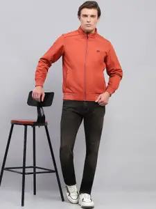 Monte Carlo Men Mock Collar Solid Casual Sporty Jacket