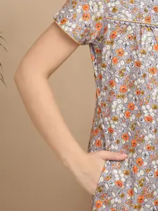 Sweet Dreams Floral Printed Round Neck Maxi Nightdress