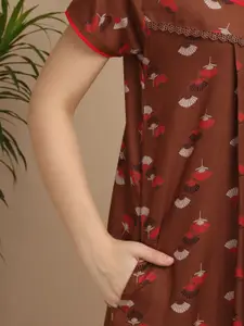 Sweet Dreams Women's Pure Cotton Printed Maxi Nightdress