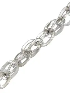 MEMOIR Men Stainless Steel Silver-Plated Link Bracelet