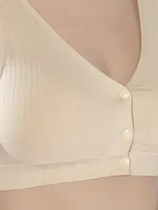 PLUMBURY Full Coverage Lightly Padded Anti Microbial Front Button Open Maternity Bra