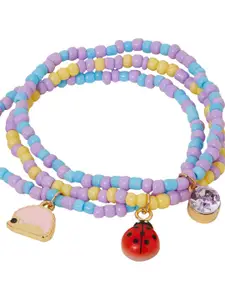 Accessorize Girls Set Of 3 Beaded Charm Bracelets
