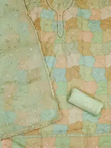 Maroosh Floral Embellished Sequinned Organza Unstitched Dress Material