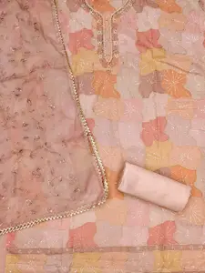 Maroosh Floral Embellished Sequinned Organza Unstitched Dress Material