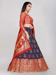 Fabcartz Woven Design Semi-Stitched Lehenga & Unstitched Blouse With Dupatta