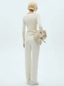 MANGO Ribbed Full Sleeve Pullover