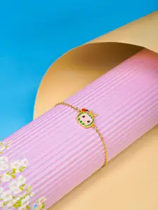 SWASHAA Girls 18K Gold-Plated Cocomelon Charm Bracelet