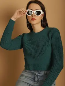 NoBarr Women Round Neck Long Sleeves Pullover Sweaters