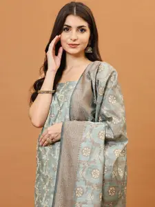 Meena Bazaar Woven Design Art Silk Unstitched Dress Material