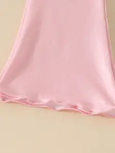 INCLUD Girls Printed Round Neck Short Sleeves Top With Trouser