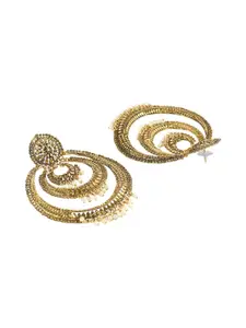 Anouk Gold Plated Beaded Contemporary Chandbalis Earrings