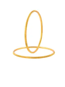 MEMOIR Set Of 2 Micron 24KT Gold-Plated Bangles