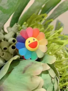 YU FASHIONS Stainless Steel Smiley Sunflower Rainbow Finger Ring