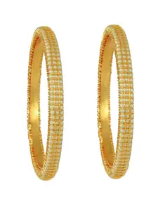 MEMOIR Set Of 2 Gold-Plated Pearls Beaded Bangles