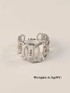 YU FASHIONS Sliver Plated Adjustable Finger Ring