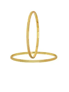 MEMOIR Set Of 2 Gold-Plated Buff Raw Bangles