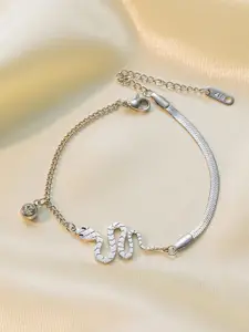 MYKI Silver-Plated Stainless Steel Wraparound Bracelet