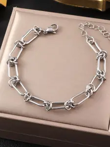 MYKI Silver-Plated Stainless Steel Link Bracelet
