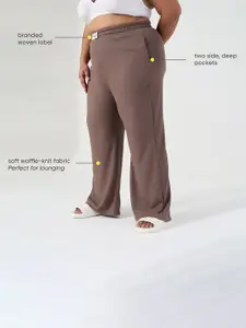 SPIRIT ANIMAL Plus Size Mid-Rise Relax Fit Wide Leg  Lounge Pants