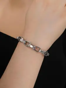 MYKI Silver-Plated Stainless Steel Link Bracelet