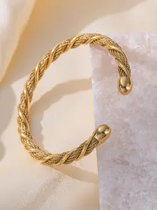 MYKI Gold-Plated Stainless Steel Kada Bracelet