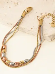 MYKI Photogenic Stainless Steel Gold-Plated Wraparound Bracelet