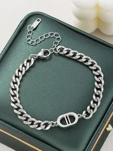 MYKI Silver-Plated Stainless Steel Wraparound Bracelet