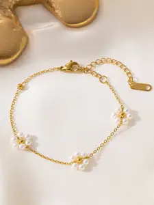 MYKI Women Gold-Plated Beaded Wraparound Bracelet