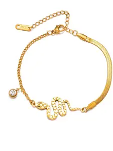 MYKI Stainless Steel Gold-Plated Wraparound Bracelet