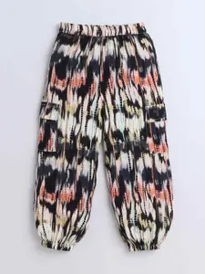 taffykids Girls Printed Shirt Collar Long Sleeves Shirt With Jogger With Top