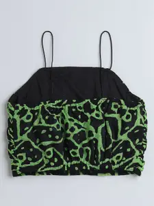 taffykids Girls Abstract Printed Crop Top