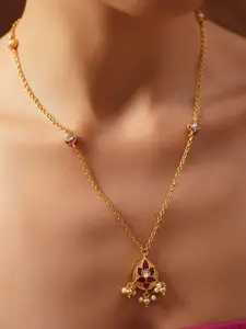 JAYPORE Gold-Plated Pure Silver Necklace