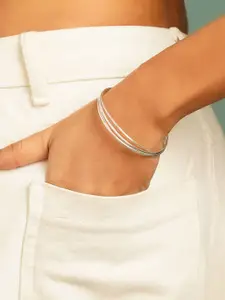 JAYPORE Set of 4 Silver Bangles