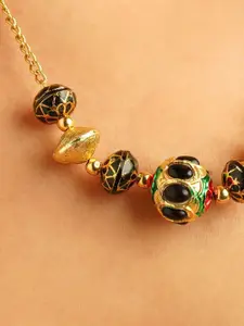 JAYPORE Beaded Brass Necklace