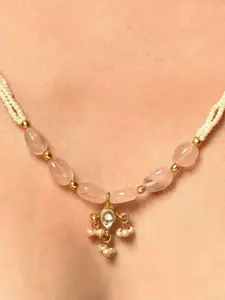 JAYPORE Silver Gold-Plated Beaded Necklace