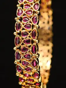 JAYPORE Gold-Plated Stone Studded Bangle