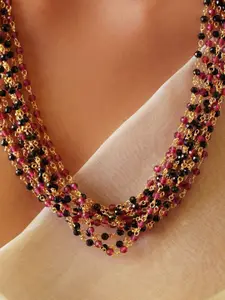 JAYPORE Beaded Layered Necklace