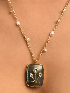 JAYPORE Silver Gold-Plated Labradorite Necklace